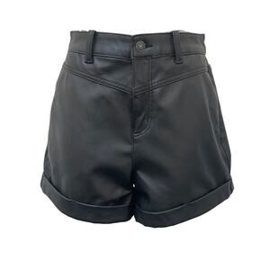 American Eagle Faux Leather High Rise Shorts Women's Size 4 Black